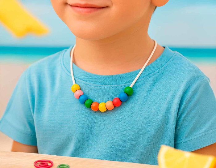 Innspiro Lot de 450 perles rondes en bois multicolores 10mm et 5m de fil de coton