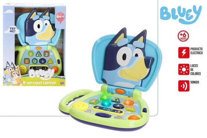 Color Baby Mon premier ordinateur Bluey avec lumières et sons - Jouet éducatif interactif pour enfants à partir de 18 mois Color Baby Mon premier ordinateur Bluey avec lumières et sons - Jouet éducatif interactif pour enfants à partir de 18 mois