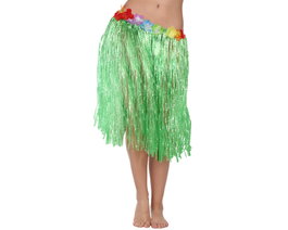 Atosa Jupe Hawaïenne Verte avec Fleurs Multicolores 41 cm