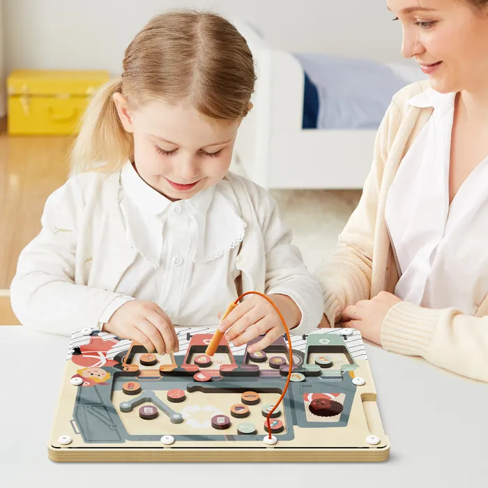 TOP BRIGHT - Trieur de déchets éducatif Montessori, Labyrinthe magnétique pour enfants 3 ans et plus, Apprentissage du recyclage (métal, papier, plastique)