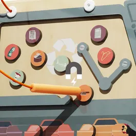 TOP BRIGHT - Trieur de déchets éducatif Montessori, Labyrinthe magnétique pour enfants 3 ans et plus, Apprentissage du recyclage (métal, papier, plastique)