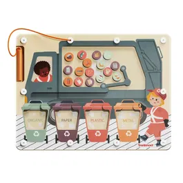 TOP BRIGHT - Trieur de déchets éducatif Montessori, Labyrinthe magnétique pour enfants 3 ans et plus, Apprentissage du recyclage (métal, papier, plastique)