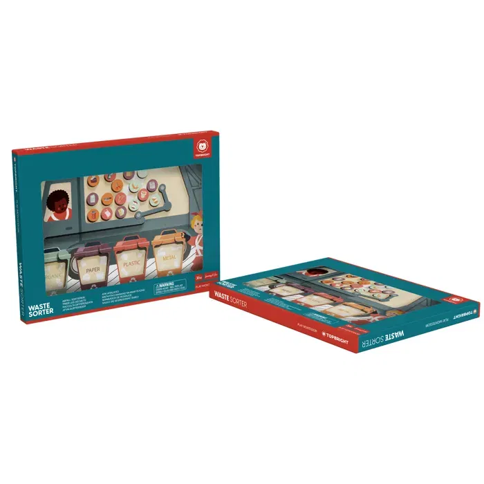 TOP BRIGHT - Trieur de déchets éducatif Montessori, Labyrinthe magnétique pour enfants 3 ans et plus, Apprentissage du recyclage (métal, papier, plastique)