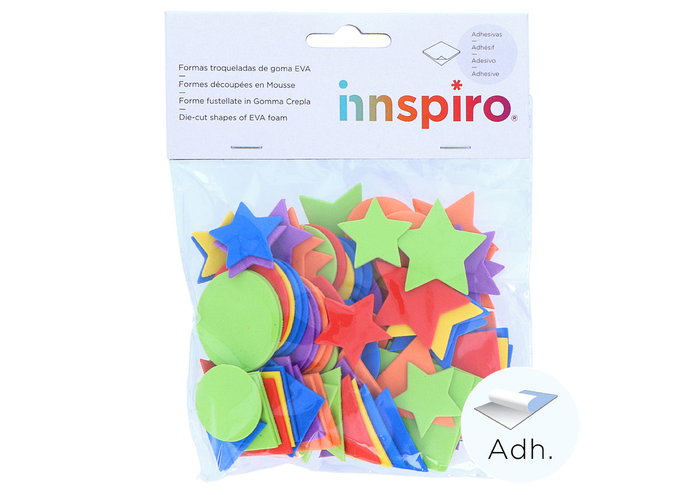 Innspiro Formes de base pré-découpées en mousse EVA adhésive 60 unités Innspiro Formes de base pré-découpées en mousse EVA adhésive 60 unités