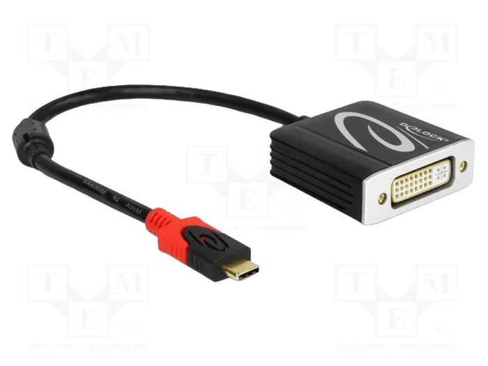 DELOCK Adaptateur USB C vers DVI-I (24+5) socle, 0,2m DELOCK Adaptateur USB C vers DVI-I (24+5) socle, 0,2m