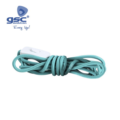 GSC Evolution Câble textile 1.5M (2x0.75mm) clavija+int Turquesa GSC Evolution Câble textile 1.5M (2x0.75mm) clavija+int Turquesa