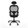 Piqueras y Crespo Chaise de Bureau avec Appui-tête Jorquera 2D036N1 Marron Gris