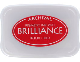 Tsukineko Tampon encreur BRILLIANCE rouge coquette effet nacré 95x65mm