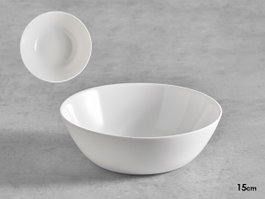 Vivalto Bol Lisse Opal Blanc 15 cm 16x5.2 cm Lavable Micro-ondes (Set de 24)
