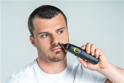 Wahl 09893-0460 Multigroomer avec ou sans câble - Tondeuse nez, oreilles et sourcils avec poignée antidérapante Advanced - 4 têtes et 8 guides