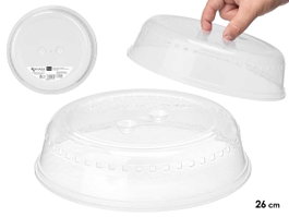Kinvara Tapa de protection micro-ondes transparente 25 x 6.5 x 25 cm plastique PP (Set de 48)