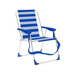Marbueno Chaise Pliante Aluminium Textilène Rayures Bleues et Blanches 53x56x78 cm pour Plage et Piscine 10312