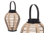 GIFTDECOR Lot de 2 lanternes porte-bougies avec poignée, Beige-Noir