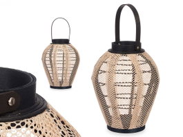 GIFTDECOR Lot de 2 lanternes porte-bougies avec poignée, Beige-Noir