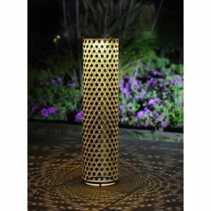 Garden Id Lampe solaire Colonne Or et Noir 20x80cm Garden Id Lampe solaire Colonne Or et Noir 20x80cm