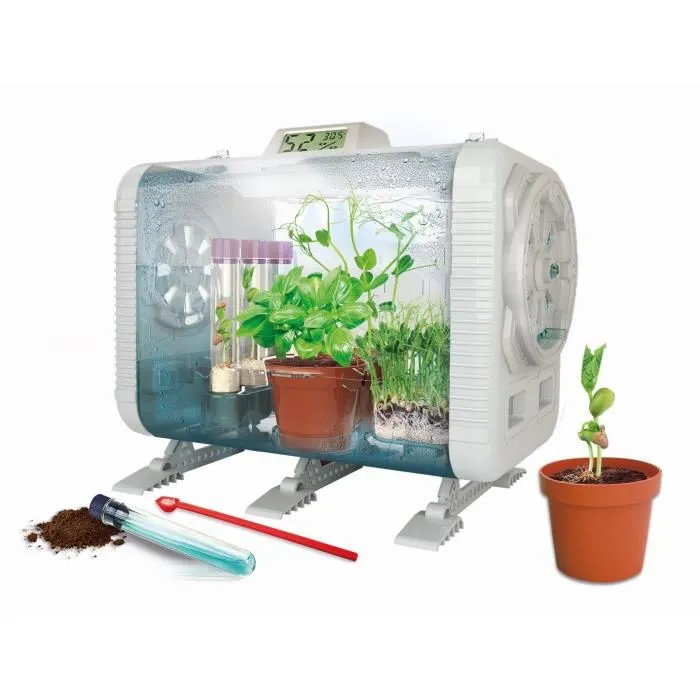 Clementoni - Ma serre high-tech - Kit scientifique botanique - Capteurs pour contrôler luminosité, température et humidité - Jeu éducatif