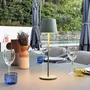 Lumisky Lampe de Table LED Sans Fil KELLY OLIVE - Aluminium Vert - Blanc Chaud Dimmable - Rechargeable - 7h Autonomie - H38 cm