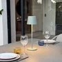 Lumisky Lampe de Table LED Sans Fil KELLY OLIVE - Aluminium Vert - Blanc Chaud Dimmable - Rechargeable - 7h Autonomie - H38 cm
