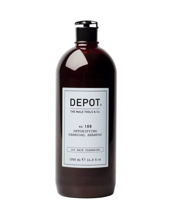 Depot Shampooing Detoxifiant Charbon de Bois Pour Hommes - Soin Capillaire Nettoyant 100 Hair Cleansing No. 108, 1000 ml Depot Shampooing Detoxifiant Charbon de Bois Pour Hommes - Soin Capillaire Nettoyant 100 Hair Cleansing No. 108, 1000 ml