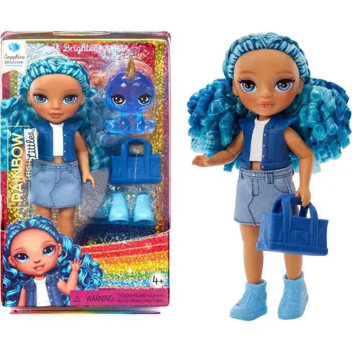Rainbow High Littles - Poupée de 15 cm avec animal de compagnie, Version Bleue - À partir de 4 ans