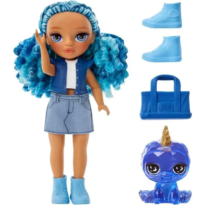 Rainbow High Littles - Poupée de 15 cm avec animal de compagnie, Version Bleue - À partir de 4 ans