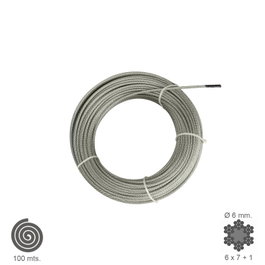 WOLFPACK LINEA PROFESIONAL Câble d'acier galvanisé 6 mm, 100 m