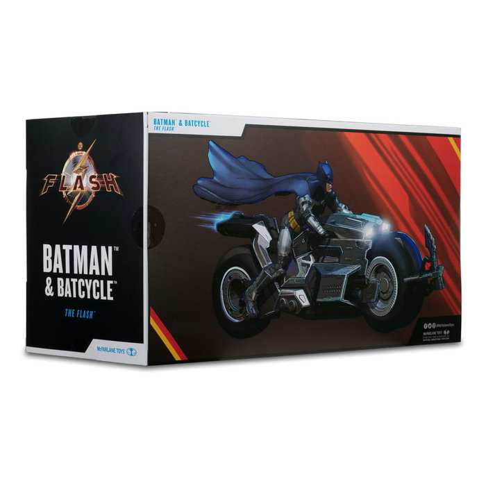 The Flash DC Multiverse véhicule Batcycle with Batman