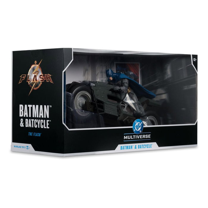 The Flash DC Multiverse véhicule Batcycle with Batman