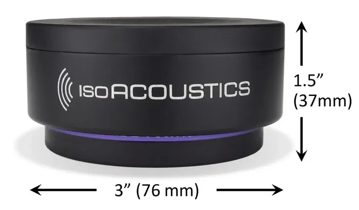 IsoAcoustics Iso-Puck 76 (2 unités) Isolateurs pour moniteurs de studio, enceintes, subwoofers - Capacité 18 kg par unité