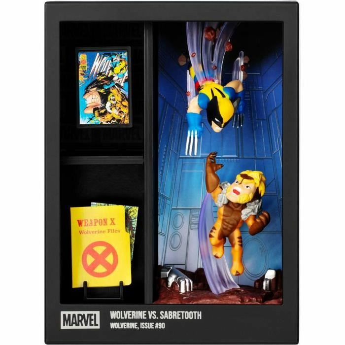 Fandrop Wolverine vs Dents-de-Sabre - Vitrine avec scène culte et mini affiche (18 cm)