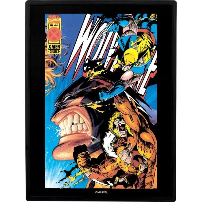 Fandrop STAR WARS Figurine - Wolverine vs Dents-de-Sabre - Vitrine avec scène culte Marvel + mini affiche - 18 cm