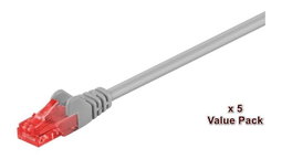 MicroConnect Câble réseau CAT6 U/UTP 15m, Gris VALUEPACK (5 pièces)