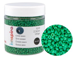 Innspiro Perles de Rocaille en Verre Rond Vert Opaque 2,3mm 120g