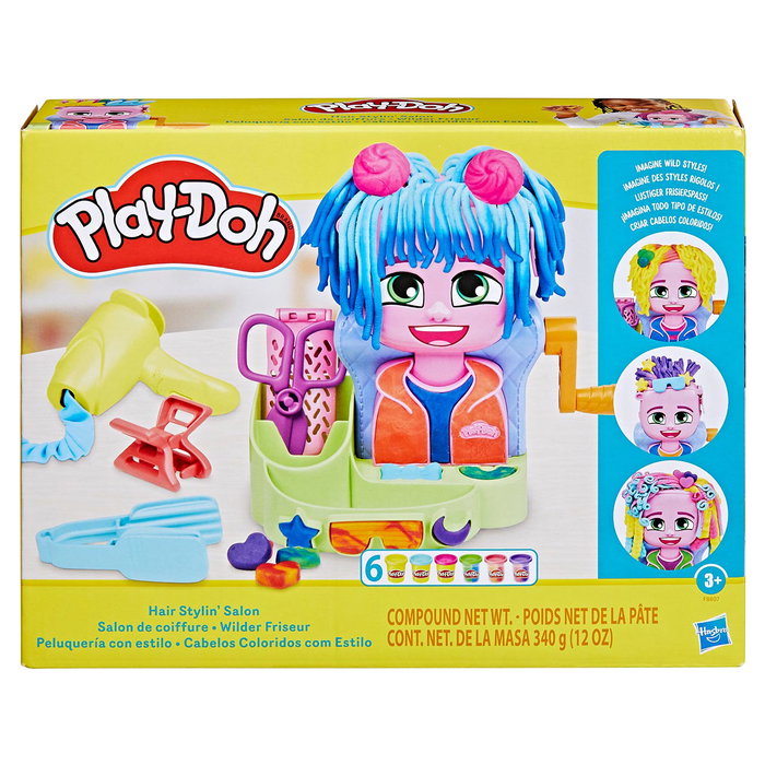 Play-Doh Set de jeu Peluquería Con Estilo F8807 - Salon de coiffure créatif avec pâte à modeler pour enfants +3 ans - Version multilingue Play-Doh Set de jeu Peluquería Con Estilo F8807 - Salon de coiffure créatif avec pâte à modeler pour enfants +3 ans - Version multilingue