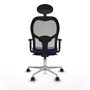 Piqueras y Crespo Chaise de Bureau 1D086N1 Bleu avec Appui-tête