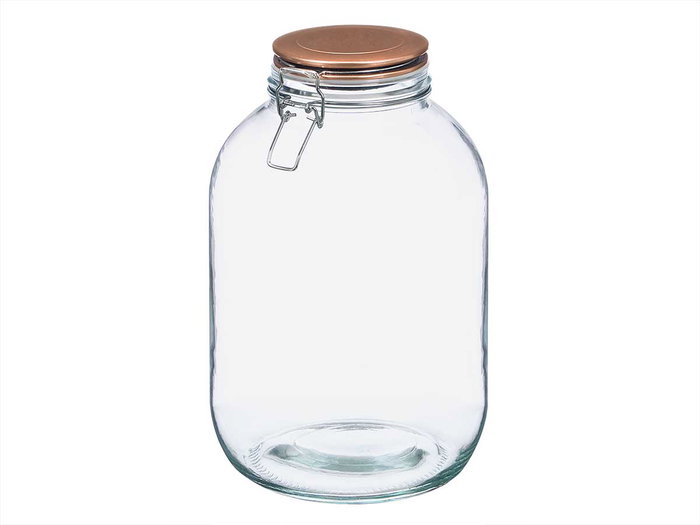 VIVALTO Lot de 6 Bocaux Hermétiques 4L Couvercle Cuivre