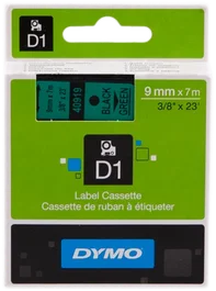Dymo Cinta mecanográfico Noir sur vert D1
