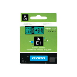 Dymo Ruban d'étiquetage D1 Noir sur Vert 9 mm x 7 m (S0720740) lifetypé