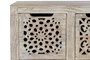 GINER Y COLOMER Commode 9 tiroirs en bois de manguier blanc vieilli avec pieds en fer, 21x20x30 cm (intérieur tiroirs) - Décoration