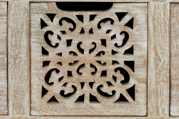 GINER Y COLOMER Commode 9 tiroirs en bois de manguier blanc vieilli avec pieds en fer, 21x20x30 cm (intérieur tiroirs) - Décoration