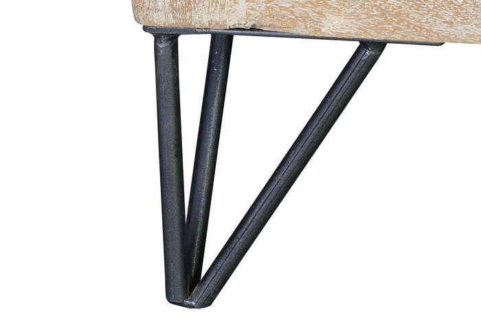 GINER Y COLOMER Commode 9 tiroirs en bois de manguier blanc vieilli avec pieds en fer, 21x20x30 cm (intérieur tiroirs) - Décoration