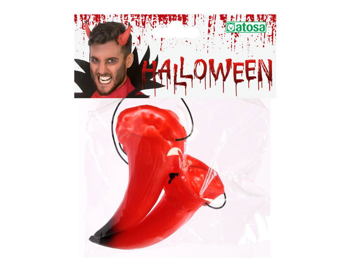Diadema - Diadème Cuernos De Demonio - Diadème Corne de Démon Rouge Flexible pour Costume Halloween Carnaval Accessoire Déguisement Adulte