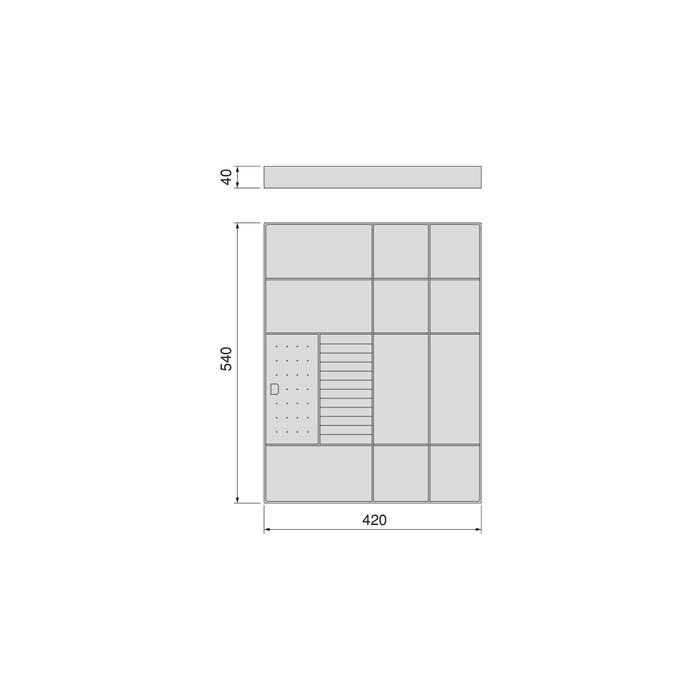 Emuca Tiroir organisateur pour placards et commodes Quartz, 540 (M70), Eco-pelle et bois, Titane