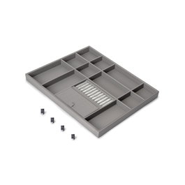 Emuca Tiroir organisateur pour placards et commodes Quartz, 540 (M70), Eco-pelle et bois, Titane