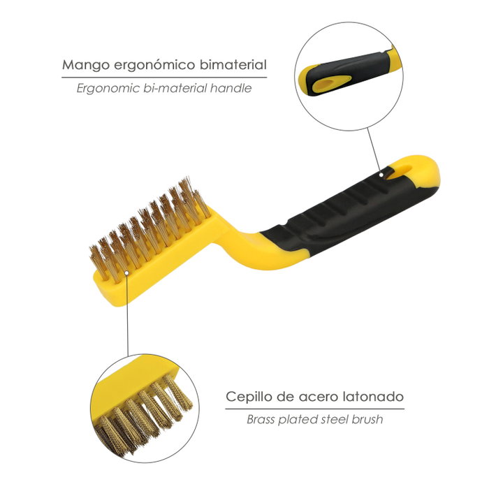 WOLFPACK LINEA PROFESIONAL Pinceau manuel en acier laitonné pour bougies d'allumage WOLFPACK LINEA PROFESIONAL Pinceau manuel en acier laitonné pour bougies d'allumage