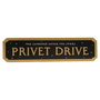 WIDDOP & CO - Cartel Privet Drive - Signe Métallique Brillant dans le Noir - Harry Potter - Déco Murale avec Bordure en Bois Doré et Crochet