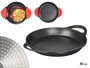 KINVARA Paellera Induction Aluminium 30 cm Noir avec Poignées Rouges
