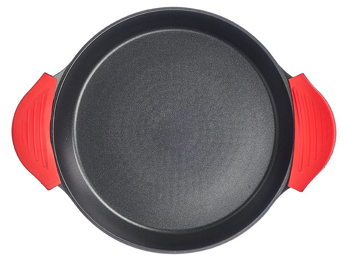 KINVARA Paellera Induction Aluminium 30 cm Noir avec Poignées Rouges KINVARA Paellera Induction Aluminium 30 cm Noir avec Poignées Rouges