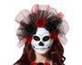 Atosa Masque blanc de squelette avec fleurs pour Catrina ou Jour des Morts