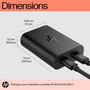HP Chargeur 65 W GaN USB-C Double Port Compatible Ordinateur Portable et Appareils Mobiles